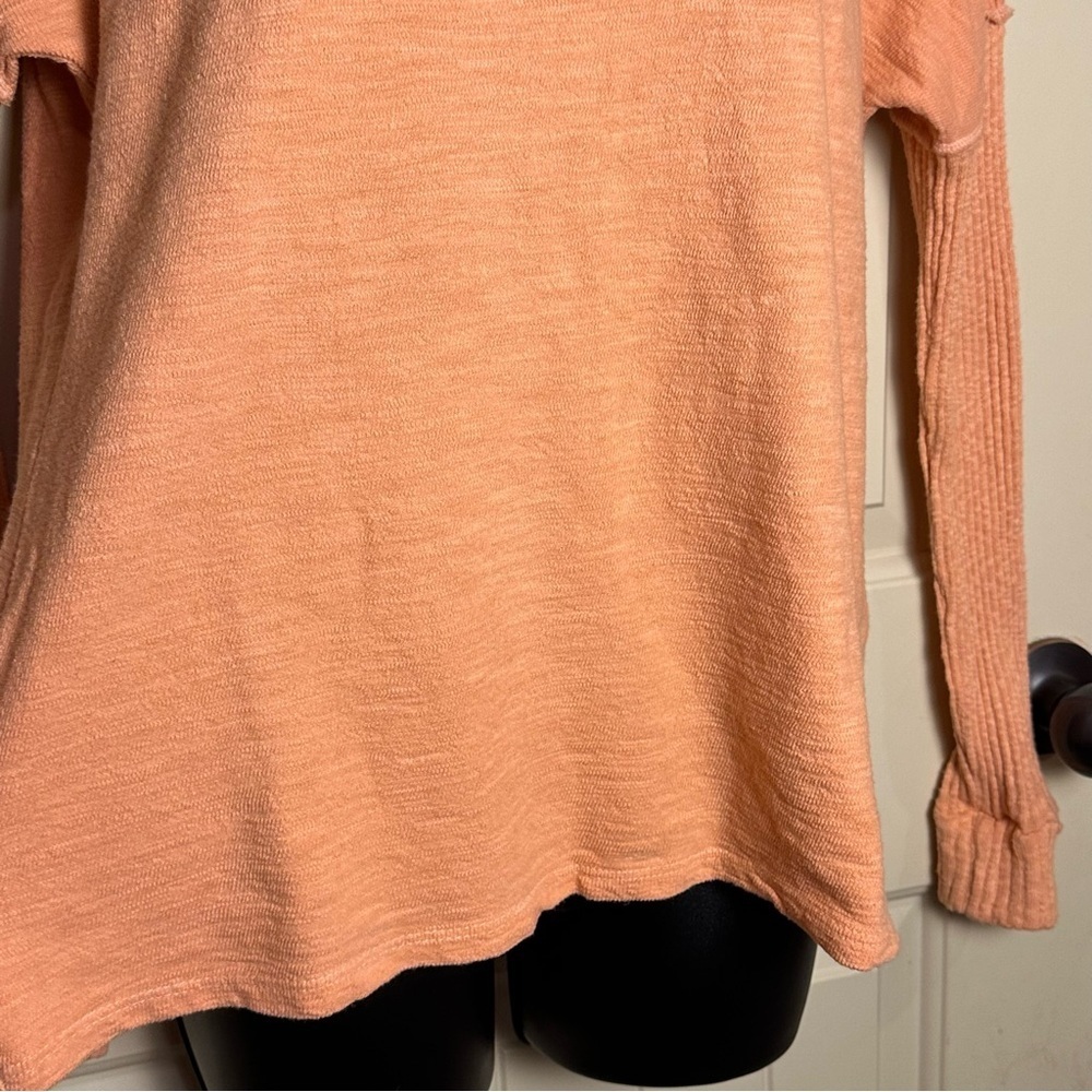 Amadi by Anthropologie Francesca Mock Neck Sweater Peach/Coral Pink NWT Small - Picture 6 of 16